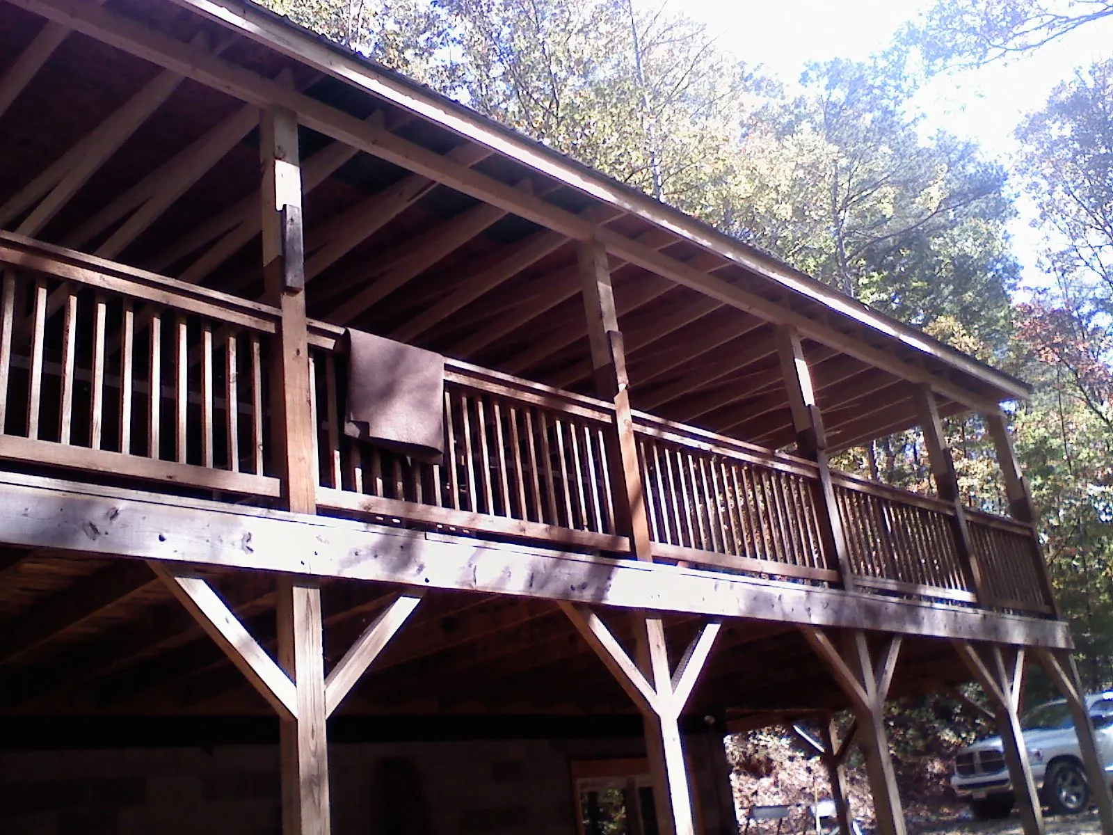 Timber framing under a new elevated porch and deck — Roof Leak Repair in Alloway by Roofing Brothers